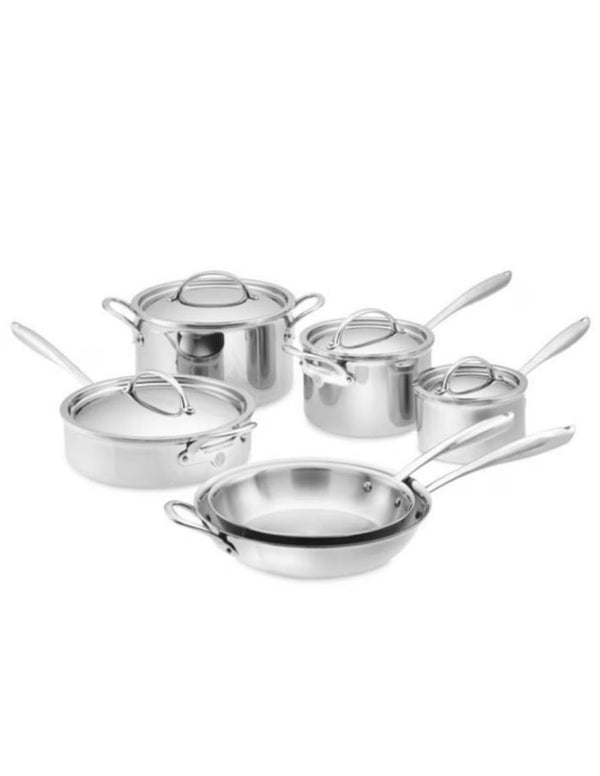 Batería de cocina de acero inoxidable WS, 10 piezas