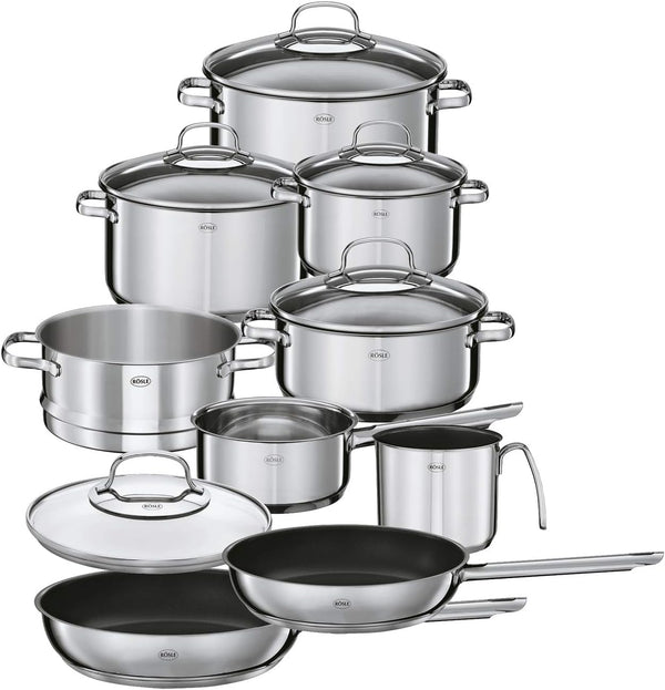 RS Elegance – Batería de Cocina de Acero Inoxidable de 14 Piezas