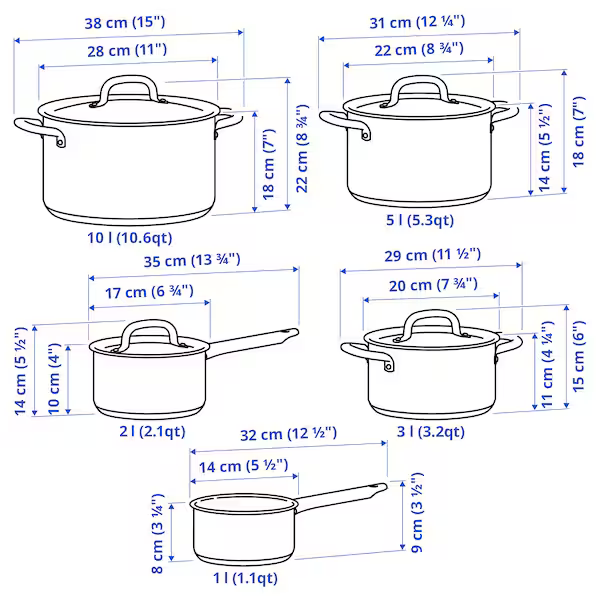 Batería de Cocina, TT 9 Piezas, Acero Inoxidable